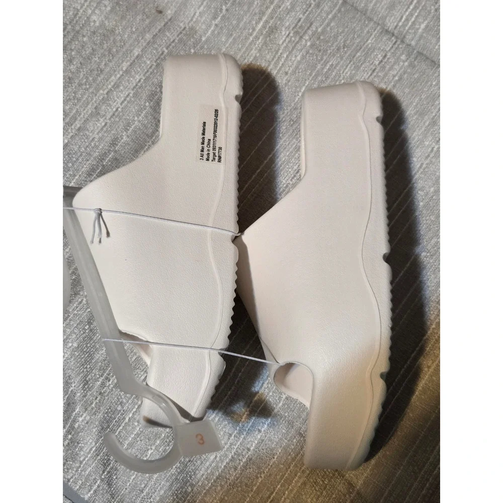 Art Class Edie White Platform Slides Sandals Kids Size 3 Slip On